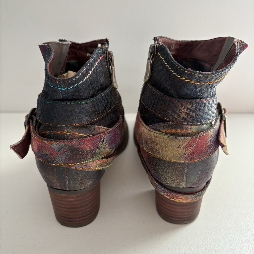 L'Artiste Shazzam Boots Size 37 EUR 6.5 US Artsy Steampunk Statement Maximalist - Picture 3 of 11